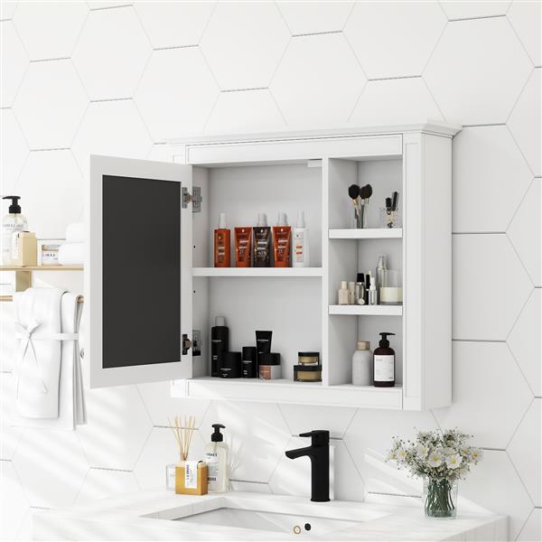 30'' x 28'' Medicine Cabinet, Wall Mounted Bathroom Storage Cabinet, Modern Bathroom Wall Cabinet with Mirror,Medicine Cabinet,  Mirror Cabinet with 3 Open Shelves (Not Include Bathroom Vanity )