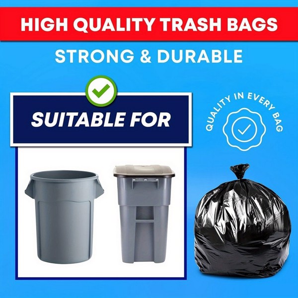 Plastics 20-25 Gallon Trash Bags (1.6 MIL - 100PCS) 23" x 31" - Large Heavy Duty Can Liners - Plastic Black Garbage Bags for Lawn, Leaf, Contractor, Yard, Outdoor use