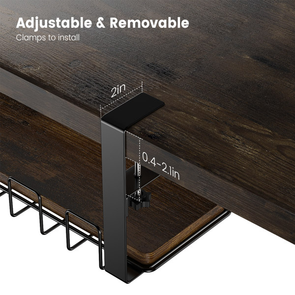 Under Desk Cable Management,  Under Table Wire Management Tray, Desk Wire Management Organizer, Cable Tray Under Desk, for Desk Office Computer Cable Rack, No Need to Drill Holes