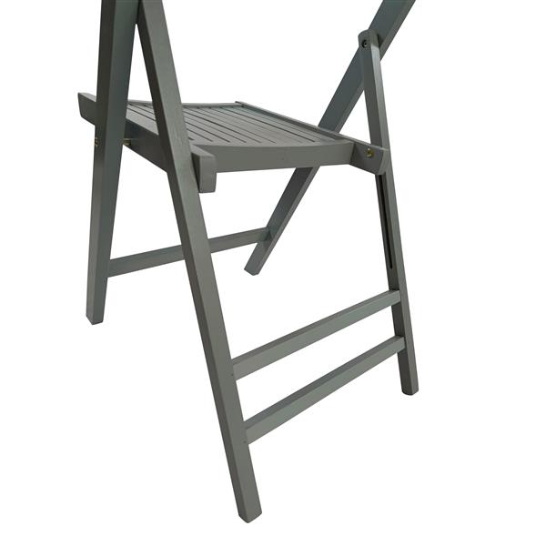 Furniture Slatted Wood Folding Special Event Chair - Gray, Set of 4, FOLDING CHAIR, FOLDABLE STYLE