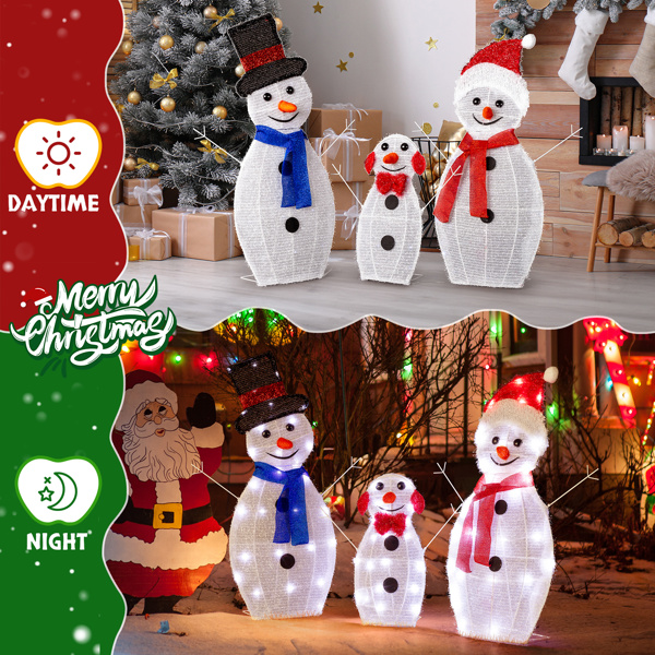 3pcs 30in-29in-17in Snowman Decoration