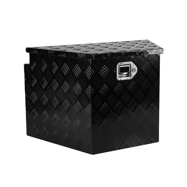 Trailer Tongue Box, Aluminum Alloy Diamond Plate Tongue Box Tool Chest, Heavy Duty Trailer Box Storage with Lock and Keys, Utility Trailer Tongue Box for Pickup Truck, RV, Trailer, 28.5"x17.7"x18.5"