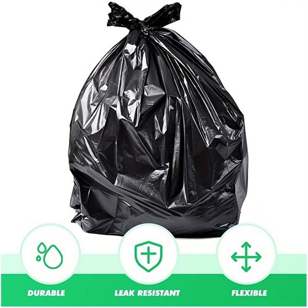 Plastics 20-25 Gallon Trash Bags (1.6 MIL - 100PCS) 23" x 31" - Large Heavy Duty Can Liners - Plastic Black Garbage Bags for Lawn, Leaf, Contractor, Yard, Outdoor use