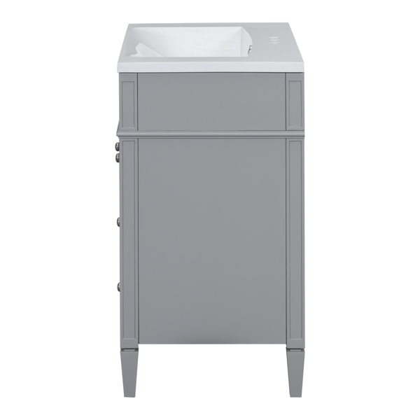 30'' Bathroom Vanity with Top Sink, Modern Bathroom Storage Cabinet with 2 Drawers and a Tip-out Drawer, Freestanding Vanity Set with Mirror Cabinet, Single Sink Bathroom Vanity 