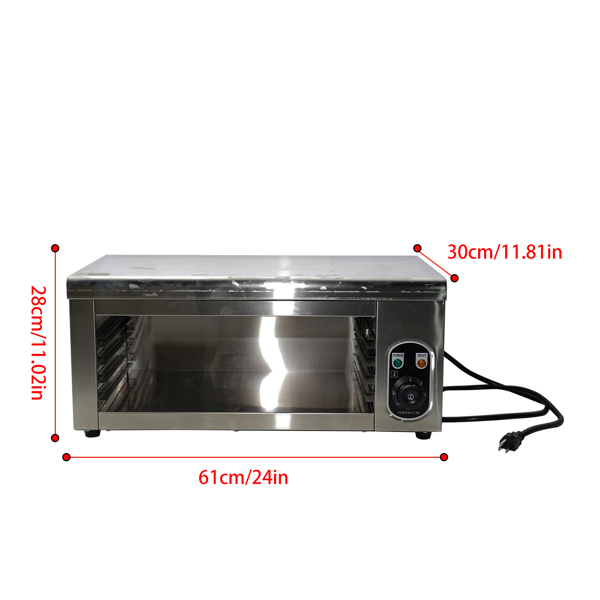 Stainless Steel Electric Cheese Melter Cheesemelter Grill 2000W Countertop Broiler 120-570°F 110V/60Hz