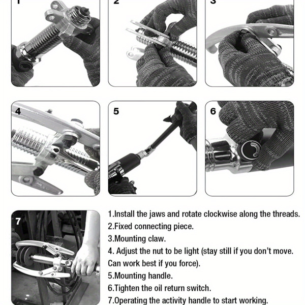 10 Ton Hydraulic Gear Puller, Adjustable 2 or 3 Jaws Bearing Hub Separator, for Pulling Hubs, Gears, Bearings, Hydraulic