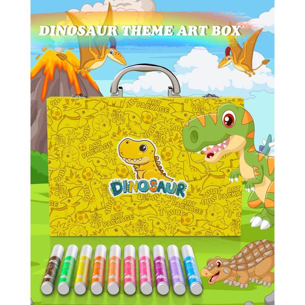  Dinosaur Art Set - Painting, Drawing Art Kit with Washable Markers