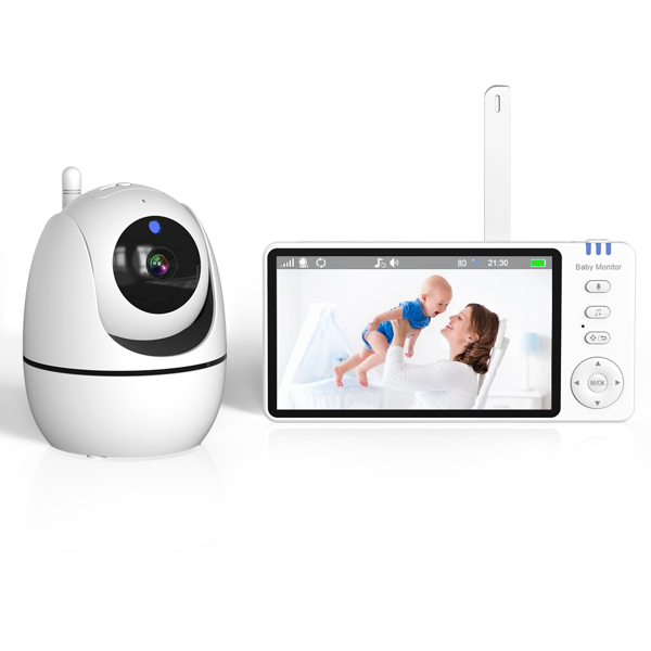 Baby Monitor 720P with Camera 5 Inch HD 3500mAh  IPS Display, VOX Mode Digital Zoom Night Vision Two-Way Talk Temperature Display