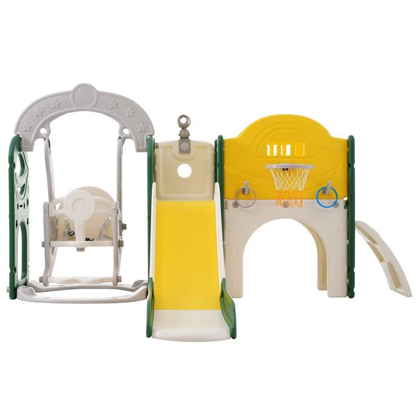 Toddler Slide and Swing Set 8 in 1, Kids Playground Climber Slide Playset with Basketball Hoop  Combination for Babies Indoor & Outdoor