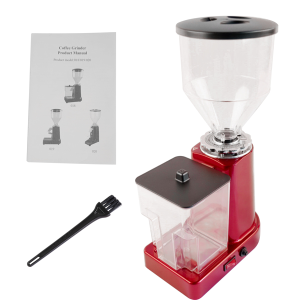 Red Electric Coffee Bean Grinder 35oz Flat Burr Coffee Grinder with 19 Grinding Settings