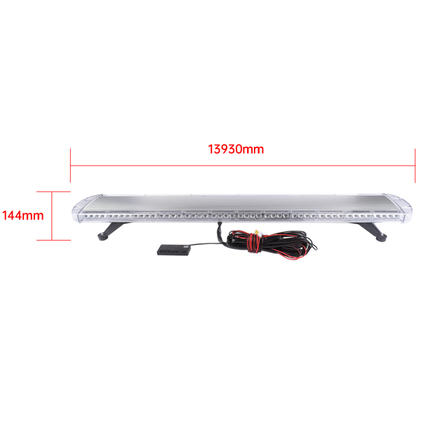 White/Amber 55" 104W LED Strobe Light Bar Emergency Beacon Hazard Warning Flash