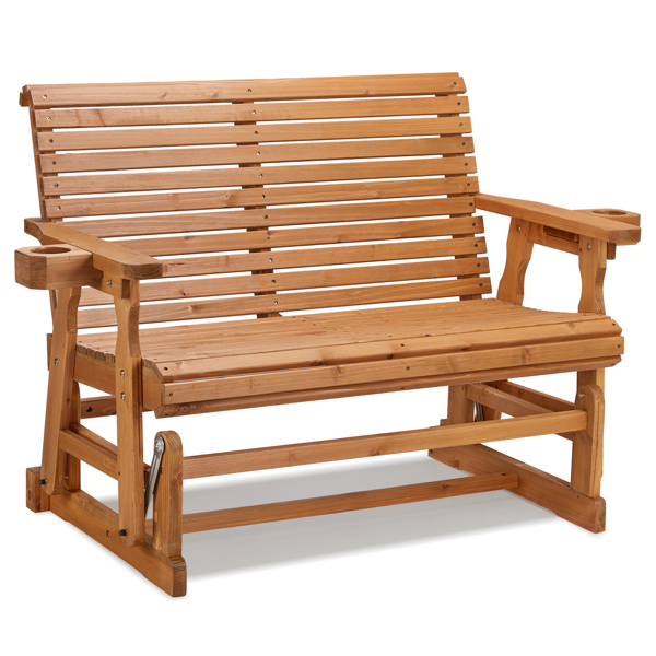 Double horizontal backrest fir garden glider chair