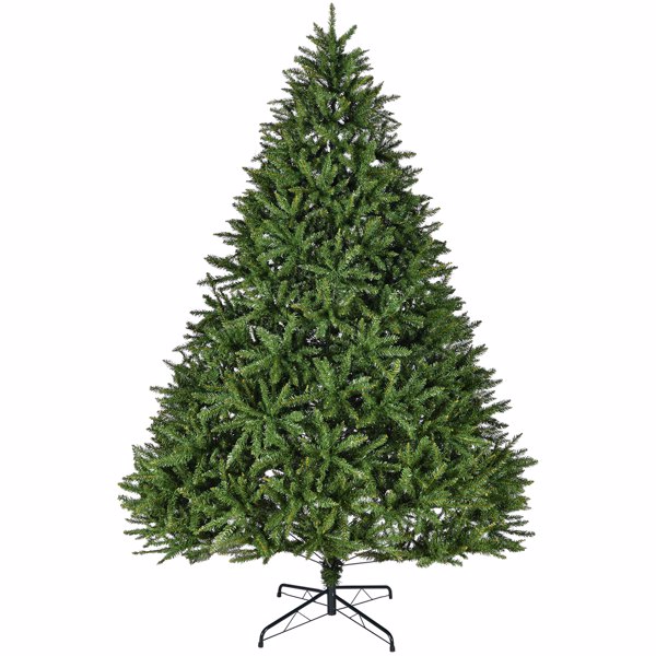 9ft Artificial Christmas Tree, Premium Unlit Hinged Full Tree with 3655 Branch Tips, Metal Stand, Hinged Structure, Easy Assembly Festival Celebration Xmas Tree for Home, Office, Party 