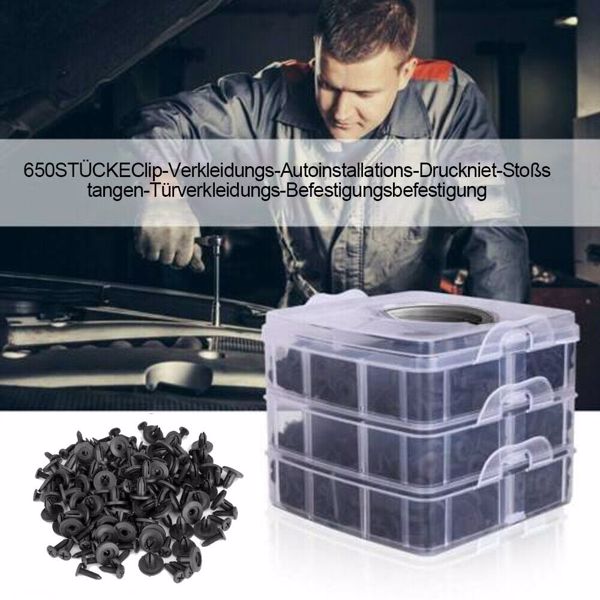 665PCS Car Body Fastener Clips Push Rivets Retainer Door Screw Panel Bumper Trim