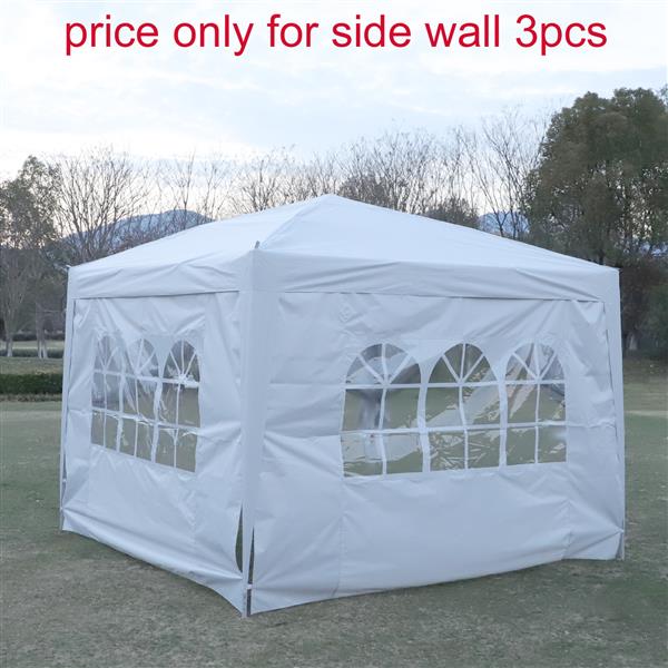 Canopy Sidewall for 10x10ft Pop Up Canopy Tent, 3 Pack Sunwall, 2pcs with Windows,1pcs with zip.White