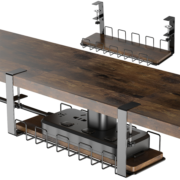 Under Desk Cable Management,  Under Table Wire Management Tray, Desk Wire Management Organizer, Cable Tray Under Desk, for Desk Office Computer Cable Rack, No Need to Drill Holes