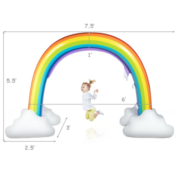 Inflatable rainbow spray water park toy