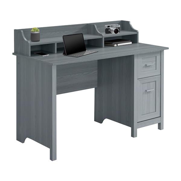 Classic Office Desk with Storage, Grey