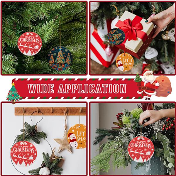 50PCS Sublimation Circle Christmas Decoration 3" Blank Ceramic Hanging (Round)