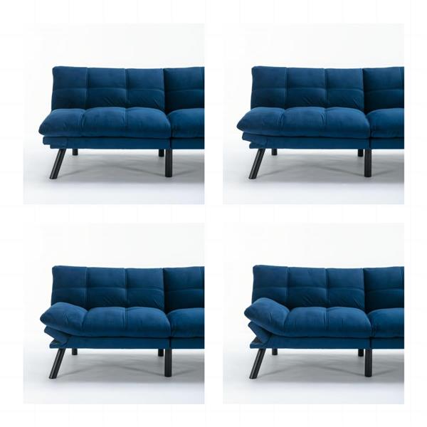 Navy Blue Convertible Folding Modern sofa Bed