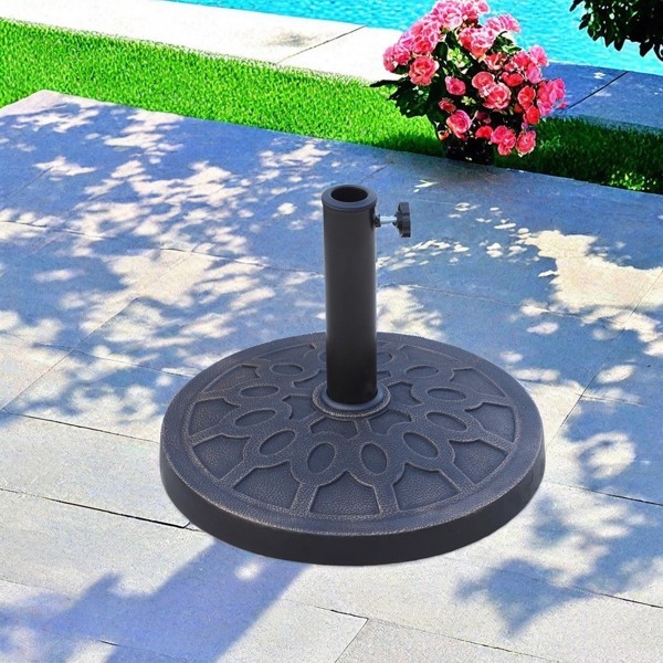 1 retro style 18 pound heavy-duty resin sunshade base - suitable for umbrella handles of 1.2-2.0 inches, suitable for outdoor, lawn, and garden use (umbrella not included)