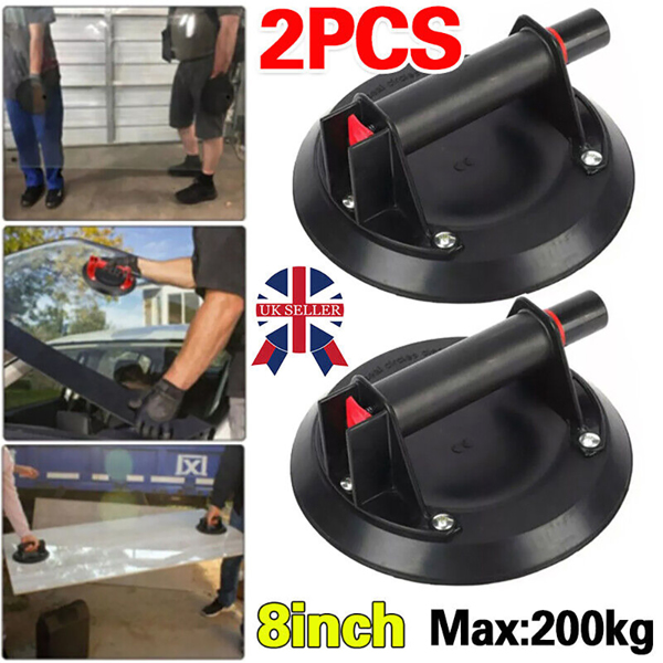 2PC 8" Vacuum Suction Cup for Glass Tile 400kg Bearing Pads Lifter Sucker