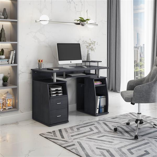 Complete Computer Workstation Desk With Storage, Espresso