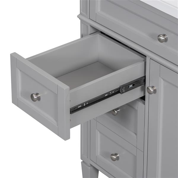 30'' Bathroom Vanity with Top Sink, Modern Bathroom Storage Cabinet with 2 Drawers and a Tip-out Drawer, Single Sink Bathroom Vanity