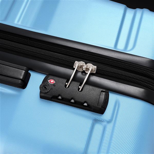 Luggage Sets New Model Expandable ABS Hardshell 3pcs Clearance Luggage Hardside Lightweight Durable Suitcase sets Spinner Wheels Suitcase with TSA Lock 20''24''28''(Sky Blue)