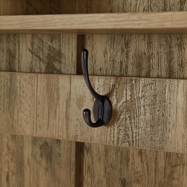  Wood Coat Rack, Storage Shoe Cabinet, with Clothes Hook, with Sponge Pad Product, Multiple Storage Racks, bedroom, porch wardrobe storage rack, Light Colour