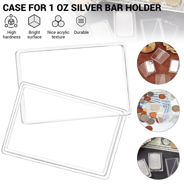 For Silver Bar Case Silver Bar Holder Clear Acrylic Storage Container Fit 1oz