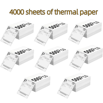 4000 sheets of 4 \\'\\'x6\\' \\'thermal label paper white transport labels, suitable for thermal label printers, logistics labels 100x150mm, 500 sheets per stack, a total of 8 stacks