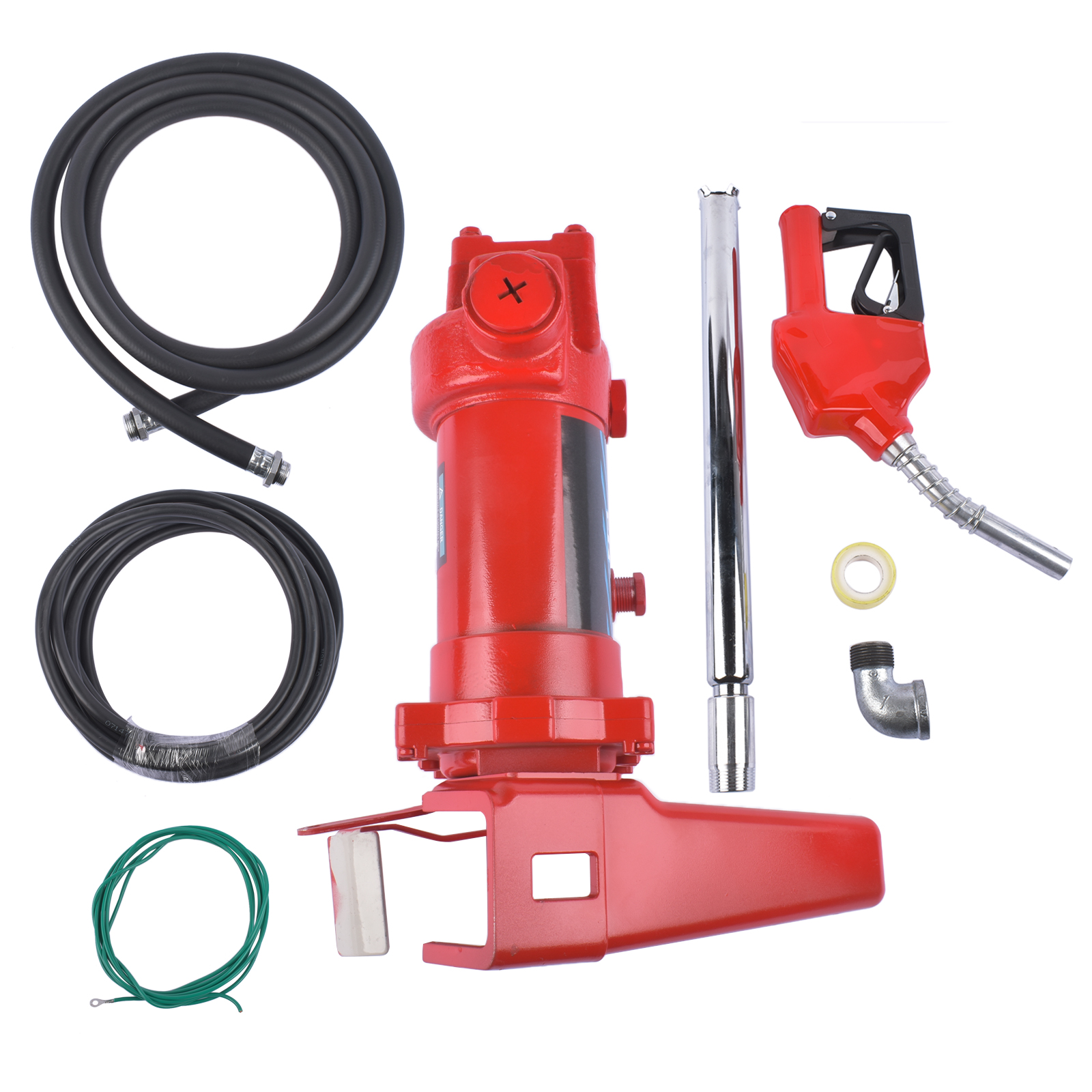 Red Nozzle Large Bore 12V 15 GPM 13A Fuel Transfer Pump with Discharge Hose view 5