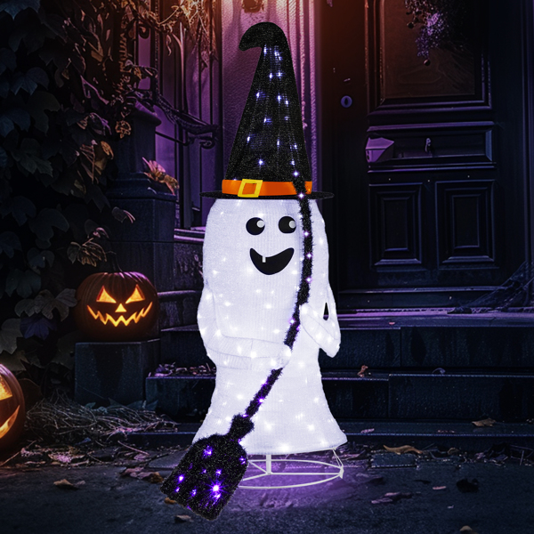 4ft  Ghost 100LED Lighted Outdoor Halloween Decorations 