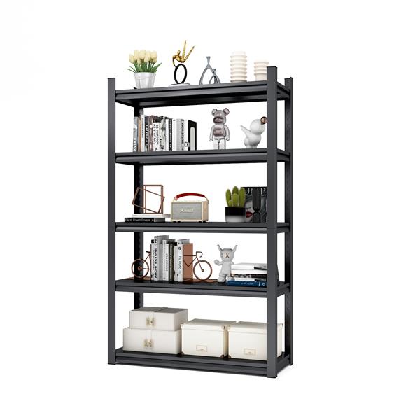 72"H  5 Tier Metal Shelves for Storage Garage Shelving 2000LBS Heavy Duty Storage Shelves Adjustable Garage Shelf Industrial Shelving Unit Storage Utility Rack,47.2"W*23.6"D*72"H,Black