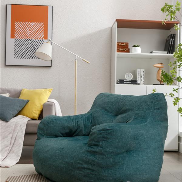 010-Soft Velvet Fabric Bean Bag Chair Filled With Memory Sponge,Green