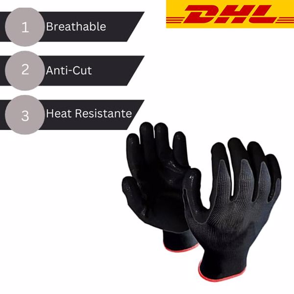 6 Paar Arbeitshandschuhe Garten Handschuhe Montagehandschuhe Schutzhandschuhe PU  