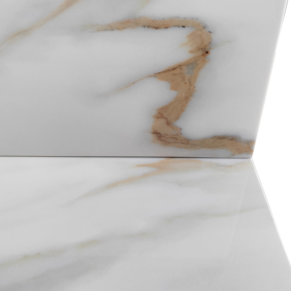 37 Inch Marble Vanity Top, Bathroom Vanity Top with Undermount Rectangular Middle Sink and 4" Height Backsplash, Pre-Drilled Faucet Hole Vanity Top, Three Holes