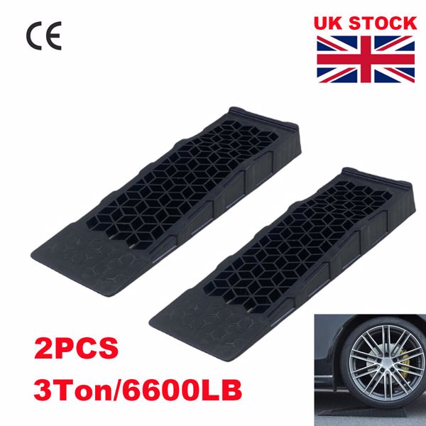 2X Low Level Rise Car Ramps 3 Ton Sports Classic Car Storage Motor Lightweight