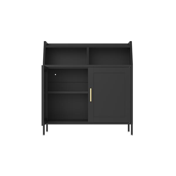 Metal Buffet Sideboard Cabinet  with Storage,Storage Cabinet Modern Sideboard Buffet Table with Doors for Living Room Kitchen Dining Room,Black