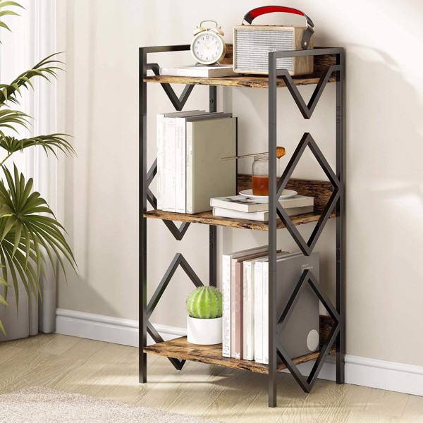 3-layer side table with storage rack, small space bedside table, bedroom, living room, entrance to foyer, easy to assemble, black