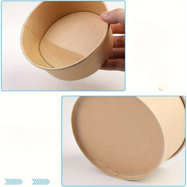 33 oz disposable bowl, 100 pieces, kraft paper bowl, circular paper food container, used for hot and cold food, soup, ice cream, and yogurt