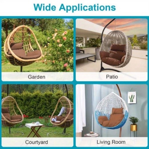 1 set of hanging chair cushions, thickened outdoor/indoor hanging basket swing cushions, hanging egg chair cushions, outdoor terrace garden furniture(1 set, including cushion only)