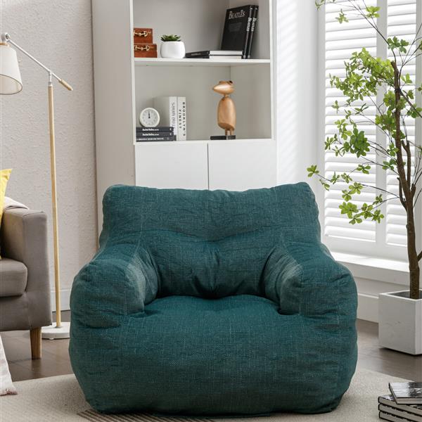 010-Soft Velvet Fabric Bean Bag Chair Filled With Memory Sponge,Green