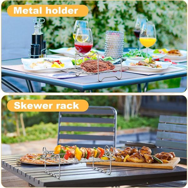 6PCS Air Fryer Rack Stainless Steel Double Basket Grill Kitchenware Accessories