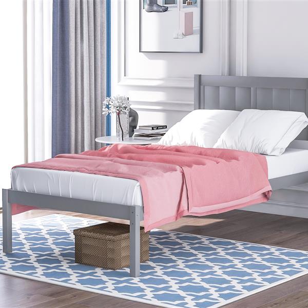 Wood Platform Bed Twin size Platform Bed with Headboard