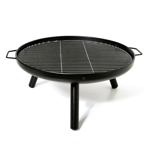 23 Inch Outdoor Fire Pit, Durable Wood Burning Fireplace Bowl with Grill Rack for Patio Garden, Backyard, Porch , Camping, BBQ, Picnic Bonfire 