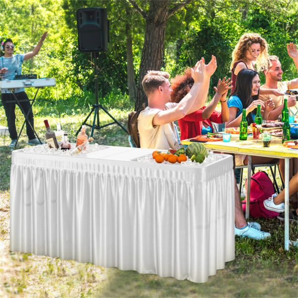 5 FT party picnic table/double sink ice cooling table