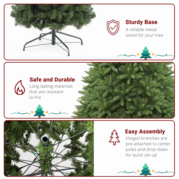 【Old Code:70209104】12ft Automatic Tree Structure PVC Material 7794 Tips Christmas Tree Green