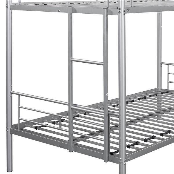 Metal Twin over Twin Bunk Bed/ Heavy-duty Sturdy Metal/ Noise Reduced Design/ Safety Guardrail/ 2 Side Ladders/ CPC Certified/ No Box Spring Needed